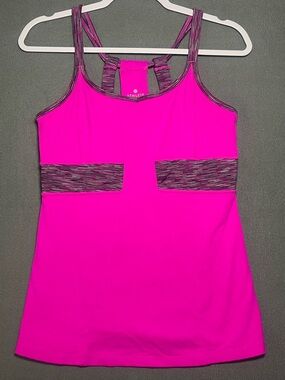 Athleta Pink Racerback Tank Built In Bra Medium